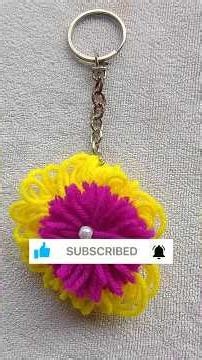 key chain making from wool#flowers #woolencraft #woolenflower #keychain #keychains #craft #art #diy