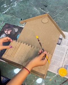 1.1M views · 5.1K reactions | House shaped plant holder DIY _ Cardboard Recycling #house #plantholder #crafts | Deep's CRAFT | Facebook