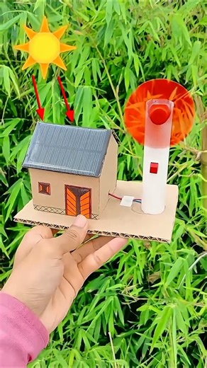 HOW TO MAKE MINI SOLAR PANEL HOUSE | ELECTRIC SOLAR PANEL HOUSE KAISE BANAEN #tech #shorts