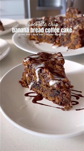 chocolate chip banana bread coffee cake #shorts