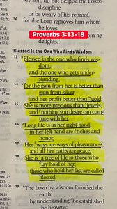 Blessed is the One Who Finds Wisdom.” Proverbs 3:13-18 #biblestudy #bibleverse #TrustGod #MotivationDaily #jesuschrist | The Bible Verses
