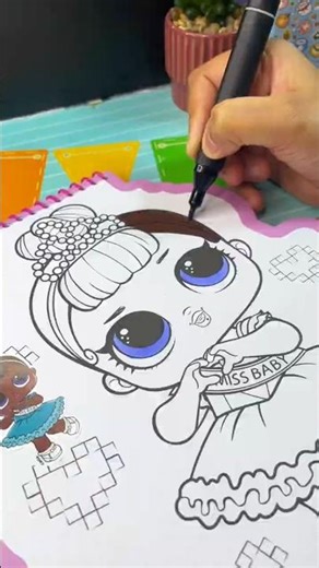 LOL Surprise Doll Coloring with Markers | Fun Kids Art 🎀 #shorts #lolsurprise #kidsart