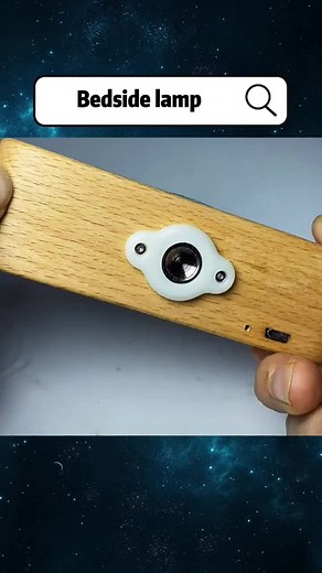 Modern Bedside Lamp with Wooden Base and Soft Light