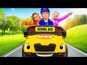 The SCHOOL BUS Journey with Alex | Helping Friends Get to School - Videos For Kids