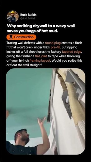 Scribing Drywall Edge To Wavy Wall