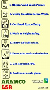 ARAMCO Life-Saving RulesIt is crucial to examine how oil and gas companies are adopting life-saving rules, also known as the Golden Rules. To ensure that all activities are executed safely, and any… | Abdulrahman Noori