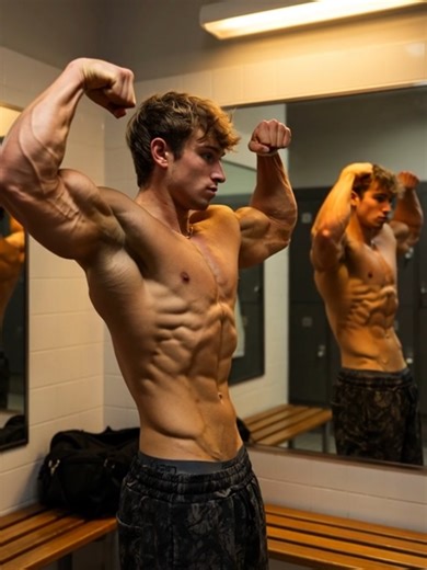 JT Locker Room Flex 0416 #aimuscle #washboardabs #aigay #rockhardmuscle #twunk #gaytiktok🏳️‍🌈 #muscleworship #abs #rockhardabs #teenmuscle #teenbicepflex