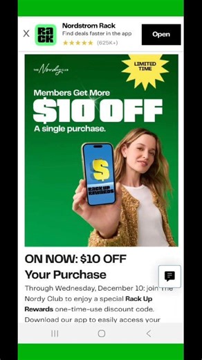 Nordstrom Rack deal! 🎉 Use code THANKS10 for $10 OFF. Join The Nordy Club and redeem it in the app before Dec 10. 🛍️✨ #deal #nordstromrack #Savings #shopping | Deal Express