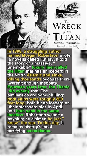 He Wrote the Titanic's Story 14 Years Early! 🚢🔮 #History #Mystery #titanic #usa #truestory