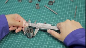 Vernier calipe or caliper. Precision measuring tools from silver steel