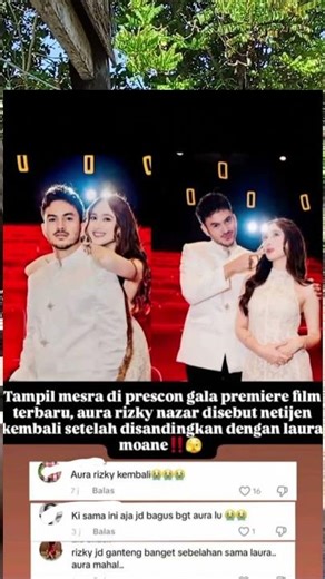 Rizky Nazar Dan Laura Moena Tampil Mesra Di Prescon Gala Premiere Flem Terbaru🥰 #fyp
