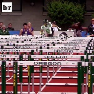 136K views · 1K reactions | Oregon Duck WR & track star Devon Allen flying into the 110m hurdles tonight | Bleacher Report | Facebook