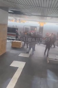 32K views · 328 reactions | Clash between St. Pauli and Wolfsburg fans after their meeting at Hanover train station. ( 25.10.2025). | Ultras/Hooligans | Facebook