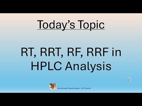 RT RRT RF RRF in HPLC Analysis