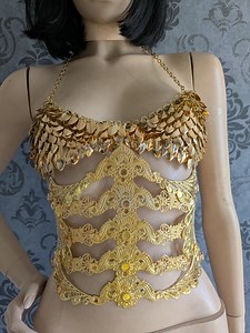 Half Underbust Metal Corset, Fantasy Waist Armor, Metal Belt, Waist Corset, Fantasy Corset: Gold or Silver Version - Etsy
