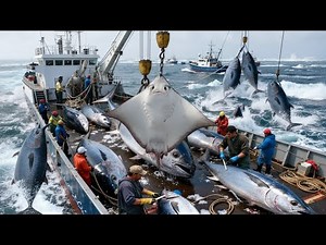 Massive Stingray Catch 🐟 Deep Sea Fishing and Processing Documentary