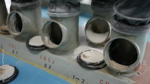 Flour mill production. Sifting flour and breaking into different fractions. Quality control of grinding of wheat flour. Workshop at a flour mill with a shredding equipment. Industrial mill.