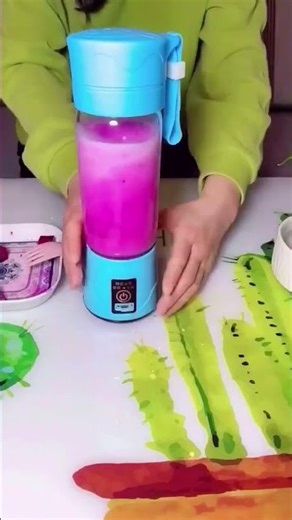 Portable Blender – USB Rechargeable Personal Juicer Cup (350ml, Blue)