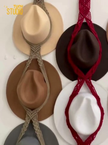 Farmhouse Hat Hanger, Macrame Hat Holder, Fedora Hat Hanging, Boater Hat Organization, Cowboy Hat Rack, Mother Day Gift - T3038 - Etsy