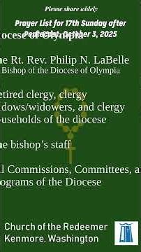 Prayers for 17th Sunday after Pentecost (Proper 22C)