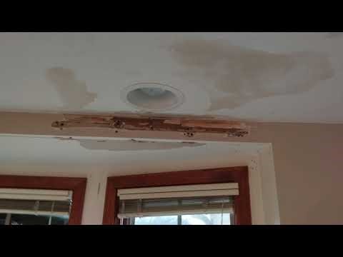 How to repair water damaged drywall textured ceiling and inside corner