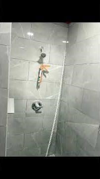 Shower tile install #diy #tiles #construction.