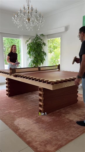 Did we just design the best table ever? Pool, ping pong and dining. Hand crafted from ash & maple wood with custom storage - all in one iconic piece.