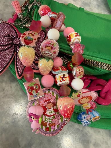 Strawberry Girl | Shortcake | Bag Charm | Keychain | Handmade | Accessory - Etsy