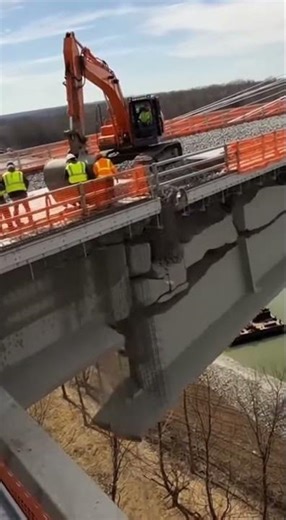 Concrete Split, Steel Twisted—And the Heavy Excavator Plunged Into the Void