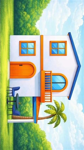 Easy Home Drawing Tutorial 🏠 | Simple House Drawing for Beginners #shorts #shortsfeed #viral
