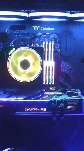 New gaming computer with sapphire video card and led memory and main board