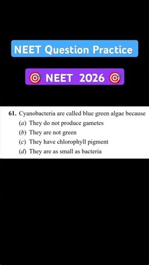 Biological Classification Question #neet2026 #neet