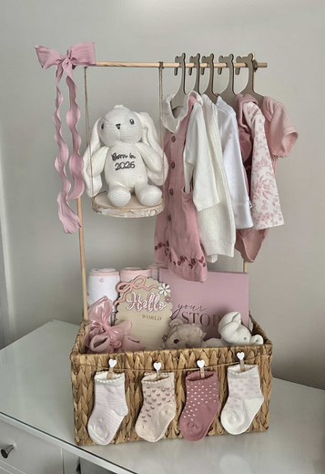 Creative Pink Baby Hamper Ideas for Showers