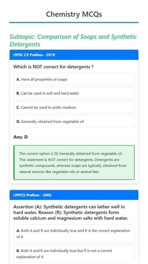 Comparison of Soaps and Synthetic Detergents