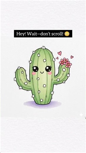 Cute Cactus🌵🥰| Art Animation | Kawaii Drawing #shorts
