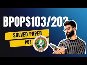 Bpops103/203 Solved Paper Vtu| Pdf Link in Description