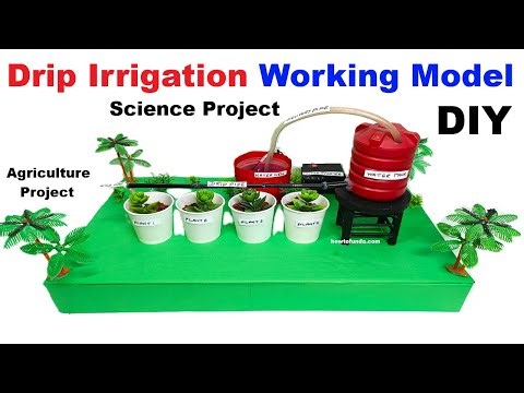 drip irrigation working model for science project exhibition - diy -- future farming - howtofunda