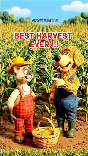 🌽 Best Corn Harvest Ever Satisfying Stop Motion #shorts #youtubeshorts #animation #usa #kitten #dog