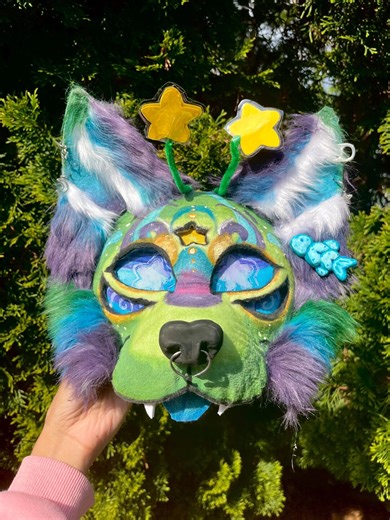 Alien Dog Therian Mask - Furry Face Accessory - Etsy