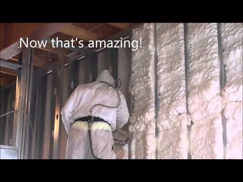 Foam Engineers Applies Spray Foam Insulation in Metal Stud Wall