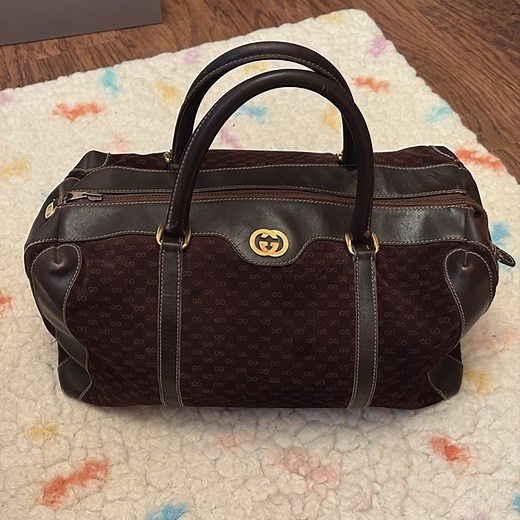 Gucci 1960's - 1970's Vintage Satchel Boston Bag - Espresso Brown