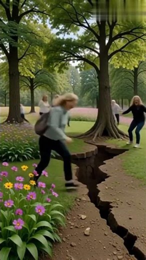 Land subsidence in a forest park 🌳🕳️