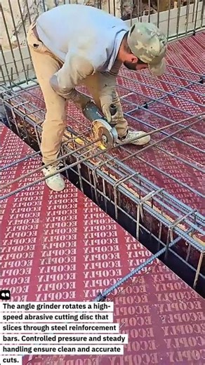 Cutting Rebar with Angle Grinder | Reinforcement Steel Preparation