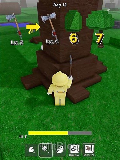 Woodsman Axe Level Up Test 🪓🌲 99 nights in the forest #99nightsintheforest #99nights #roblox
