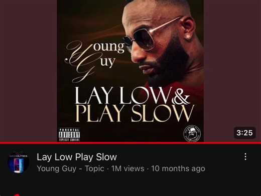 49 reactions · 18 comments | Lay low play slow audio hit a million streams on YouTube!!I…Much love to everybody who been rocking with me thank y’all so much!!❤️#MyFirstRecord❤️#SouthernPlayaMusic#Authentic#MississippiSoul | Young Guy | Facebook