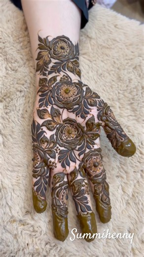 Bold flower henna design tutorial ❤️ #mehndi #henna #hennadesign #hennatutorial #trending