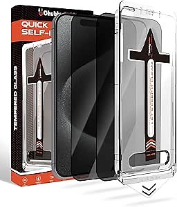 chubbycable ChubbyShield for iPhone12 Pro Max - 2 PCS Military-Grade Privacy Screen Protector with Ultra-easy Install Box, Auto Dust-Elimination & Bubble Free