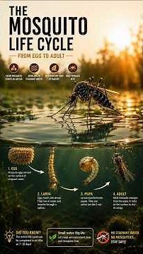 The Secret Life Cycle of a Mosquito! 🦟 🦟 Ever wondered how a tiny mosquito begins its life? #facts