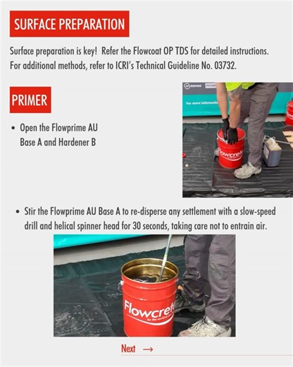 Flowcrete Pacific on Instagram: "✨ Ready to achieve a flawless finish with Flowcoat OP? Here’s your step-by-step guide to applying this high-performance coating! 🖌️💪 Swipe through the carousel 👉 to learn the key steps for a successful application. From surface prep to the final coat, we’ve got you covered! ⚠️ Important Reminder: Always refer to the Flowcoat OP Technical Data, Product Data, and Safety Data available at www.flowcretepacific.com before starting your project. And don’t forget to 
