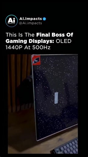AI news made simple on Instagram: "This isn’t just a monitor upgrade. It’s a reaction-speed revolution. 🎯 500Hz at 1440p. That means your screen refreshes 500 times per second. Motion doesn’t look smooth. It looks instantaneous. Most people won’t understand why this matters. But in environments where milliseconds decide outcomes… milliseconds are everything. Near-zero motion blur. Microsecond pixel response. No ghosting. No haloing. True OLED blacks with infinite contrast. This is what happens 